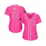 Women's Majestic Boston Red Sox #37 Bill Lee Authentic Pink Fashion 2018 World Series Champions MLB Jersey