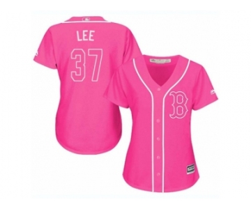 Women's Majestic Boston Red Sox #37 Bill Lee Authentic Pink Fashion MLB Jersey