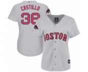 Women's Majestic Boston Red Sox #38 Rusney Castillo Authentic Grey Road 2018 World Series Champions MLB Jersey