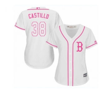 Women's Majestic Boston Red Sox #38 Rusney Castillo Authentic White Fashion MLB Jersey