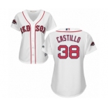 Women's Majestic Boston Red Sox #38 Rusney Castillo Authentic White Home 2018 World Series Champions MLB Jersey