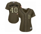 Women's Majestic Boston Red Sox #40 Andrew Benintendi Authentic Green Salute to Service MLB Jersey