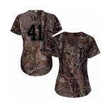 Women's Majestic Boston Red Sox #41 Chris Sale Authentic Camo Realtree Collection Flex Base 2018 World Series Champions MLB Jersey