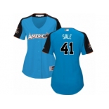 Women's Majestic Boston Red Sox #41 Chris Sale Replica Blue American League 2017 MLB All-Star MLB Jersey