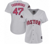 Women's Majestic Boston Red Sox #47 Tyler Thornburg Authentic Grey Road 2018 World Series Champions MLB Jersey