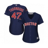 Women's Majestic Boston Red Sox #47 Tyler Thornburg Authentic Navy Blue Alternate Road 2018 World Series Champions MLB Jersey