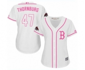 Women's Majestic Boston Red Sox #47 Tyler Thornburg Authentic White Fashion 2018 World Series Champions MLB Jersey