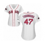 Women's Majestic Boston Red Sox #47 Tyler Thornburg Authentic White Home 2018 World Series Champions MLB Jersey