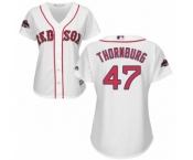 Women's Majestic Boston Red Sox #47 Tyler Thornburg Authentic White Home 2018 World Series Champions MLB Jersey