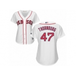 Women's Majestic Boston Red Sox #47 Tyler Thornburg Authentic White Home MLB Jersey