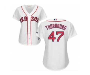 Women's Majestic Boston Red Sox #47 Tyler Thornburg Authentic White Home MLB Jersey