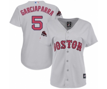 Women's Majestic Boston Red Sox #5 Nomar Garciaparra Authentic Grey Road 2018 World Series Champions MLB Jersey