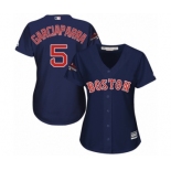 Women's Majestic Boston Red Sox #5 Nomar Garciaparra Authentic Navy Blue Alternate Road 2018 World Series Champions MLB Jersey