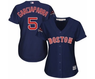 Women's Majestic Boston Red Sox #5 Nomar Garciaparra Authentic Navy Blue Alternate Road 2018 World Series Champions MLB Jersey