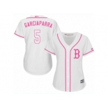 Women's Majestic Boston Red Sox #5 Nomar Garciaparra Replica White Fashion MLB Jersey