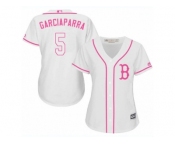 Women's Majestic Boston Red Sox #5 Nomar Garciaparra Replica White Fashion MLB Jersey