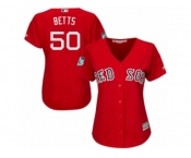 Women's Majestic Boston Red Sox #50 Mookie Betts Authentic Scarlet 2017 Spring Training Cool Base MLB Jersey