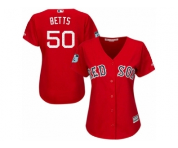 Women's Majestic Boston Red Sox #50 Mookie Betts Authentic Scarlet 2017 Spring Training Cool Base MLB Jersey