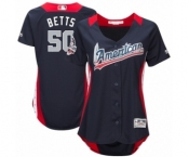 Women's Majestic Boston Red Sox #50 Mookie Betts Game Navy Blue American League 2018 MLB All-Star MLB Jersey