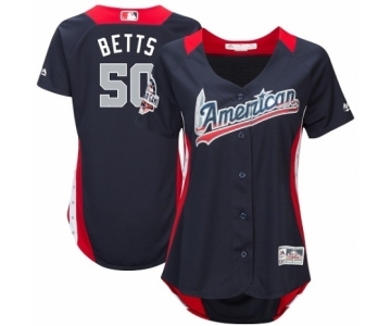 Women's Majestic Boston Red Sox #50 Mookie Betts Game Navy Blue American League 2018 MLB All-Star MLB Jersey