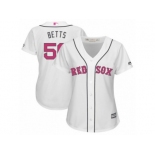 Women's Majestic Boston Red Sox #50 Mookie Betts Replica White Mother's Day MLB Jersey