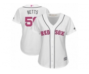 Women's Majestic Boston Red Sox #50 Mookie Betts Replica White Mother's Day MLB Jersey