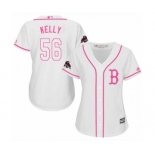 Women's Majestic Boston Red Sox #56 Joe Kelly Authentic White Fashion 2018 World Series Champions MLB Jersey