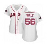 Women's Majestic Boston Red Sox #56 Joe Kelly Authentic White Home 2018 World Series Champions MLB Jersey