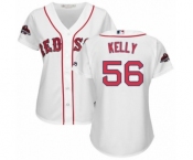 Women's Majestic Boston Red Sox #56 Joe Kelly Authentic White Home 2018 World Series Champions MLB Jersey