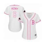 Women's Majestic Boston Red Sox #6 Johnny Pesky Authentic White Fashion 2018 World Series Champions MLB Jersey