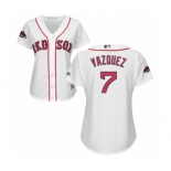 Women's Majestic Boston Red Sox #7 Christian Vazquez Authentic White Home 2018 World Series Champions MLB Jersey