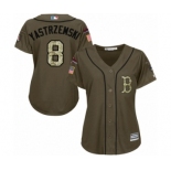 Women's Majestic Boston Red Sox #8 Carl Yastrzemski Authentic Green Salute to Service 2018 World Series Champions MLB Jersey