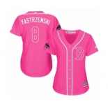 Women's Majestic Boston Red Sox #8 Carl Yastrzemski Authentic Pink Fashion 2018 World Series Champions MLB Jersey