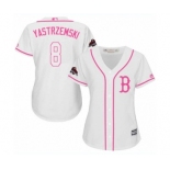 Women's Majestic Boston Red Sox #8 Carl Yastrzemski Authentic White Fashion 2018 World Series Champions MLB Jersey