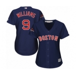 Women's Majestic Boston Red Sox #9 Ted Williams Authentic Navy Blue Alternate Road 2018 World Series Champions MLB Jersey