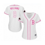 Women's Majestic Boston Red Sox #9 Ted Williams Authentic White Fashion 2018 World Series Champions MLB Jersey