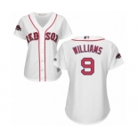 Women's Majestic Boston Red Sox #9 Ted Williams Authentic White Home 2018 World Series Champions MLB Jersey