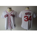 women mlb boston red sox #34 ortiz white[red number]