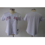 women mlb boston red sox blank white[pink number]