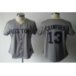 women mlb jerseys boston red sox #13 crawford grey