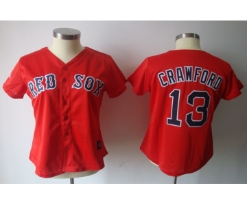 women mlb jerseys boston red sox #13 crawford red