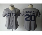 women mlb jerseys boston red sox #20 youkilis grey