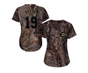 Women Cincinnati Reds #19 Joey Votto Camo Realtree Collection Cool Base Stitched MLB Jersey