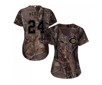 Women Cincinnati Reds #24 Tony Perez Camo Realtree Collection Cool Base Stitched MLB Jersey