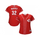 Women Cincinnati Reds #32 Matt Harvey Red Alternate Stitched MLB Jersey