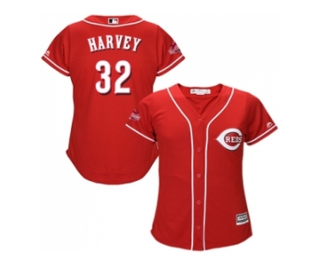 Women Cincinnati Reds #32 Matt Harvey Red Alternate Stitched MLB Jersey