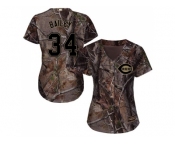 Women Cincinnati Reds #34 Homer Bailey Camo Realtree Collection Cool Base Stitched MLB Jersey