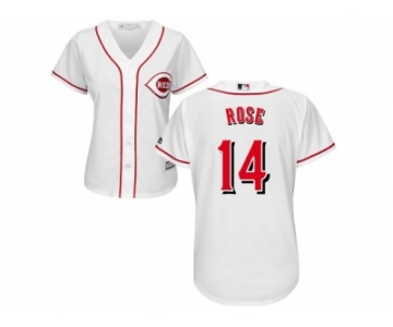 Women's Cincinnati Reds #14 Pete Rose White Home Stitched MLB Jersey