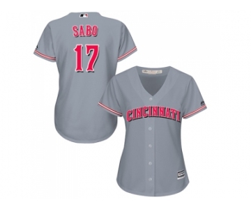 Women's Cincinnati Reds #17 Chris Sabo Grey Road Stitched MLB Jersey