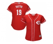 Women's Cincinnati Reds #19 Joey Votto Red Alternate Stitched MLB Jersey